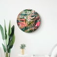 thumbnail image 4 of 14 Inch Wall Clock Battery Operated Silent Clock Decorative for Office, Kitchen, Outdoor, Living Room，Summer Print Exotic Jungle Plant Tropical Palm Leaf Black Exquisite, 4 of 4