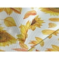 thumbnail image 3 of Ambesonne Sunflower Quilted Coverlet 3 Pcs, Vintage Fall Leaves Print, Queen Size, Marigold Mustard and White, 3 of 4