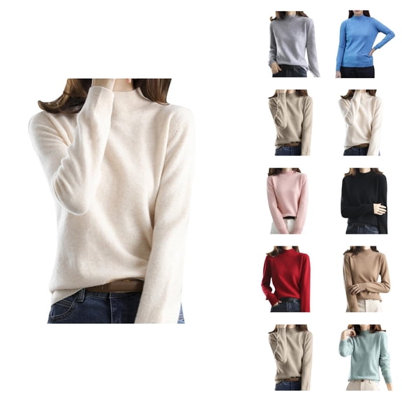 Sweaters for Women 2025 Long Sleeve High Neck Thickened Loose Jumper Bottoming Shirt Womens Pullover Sweaters