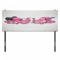 thumbnail image 3 of Octopus Headboard, Cartoon Art Illustration of Octopuses in Fun Retro Costumes at Party Vintage Style, Upholstered Decorative Metal Bed Headboard with Memory Foam, Full Size, Pink Grey, by Ambesonne, 3 of 4