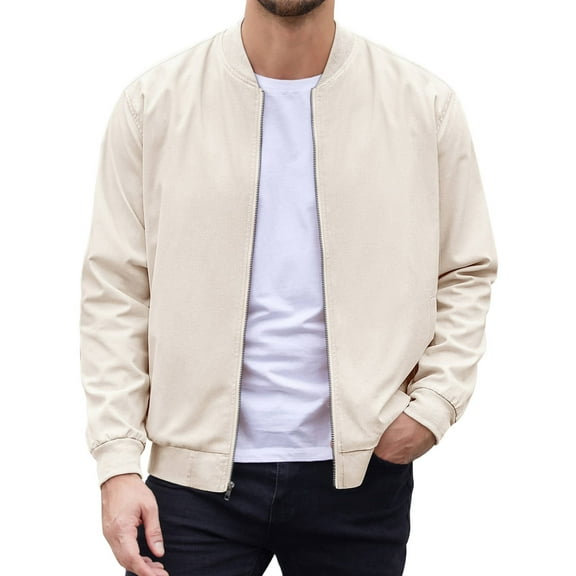 Coshow Men's Bomber Jacket Lightweight Casual Jacket Softshell Sports Jacket