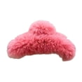 thumbnail image 2 of Eoperou Hair Claw Furry Soft Solid Color Korean Style Fluffy Headdress Rabbit Fur Elastic Lady Hairpin Gift, 2 of 8