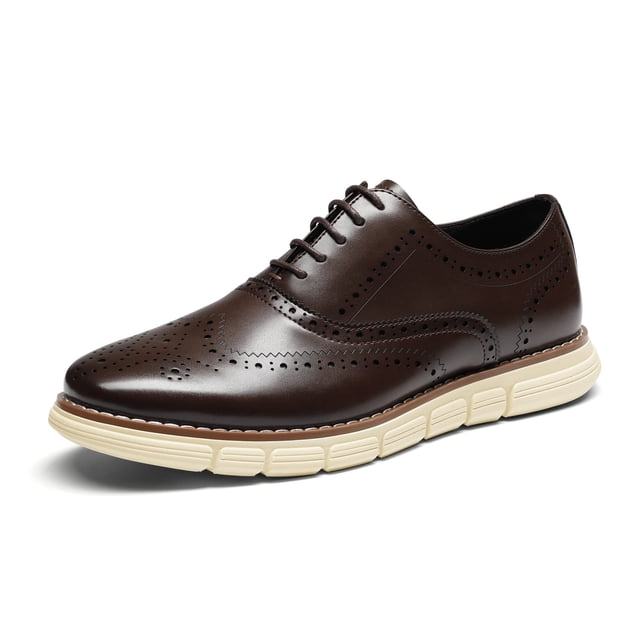 Zapatillas de Vestir Crossflex Wingtip Marrón para Hombre Bruno Marc Talla 9.5