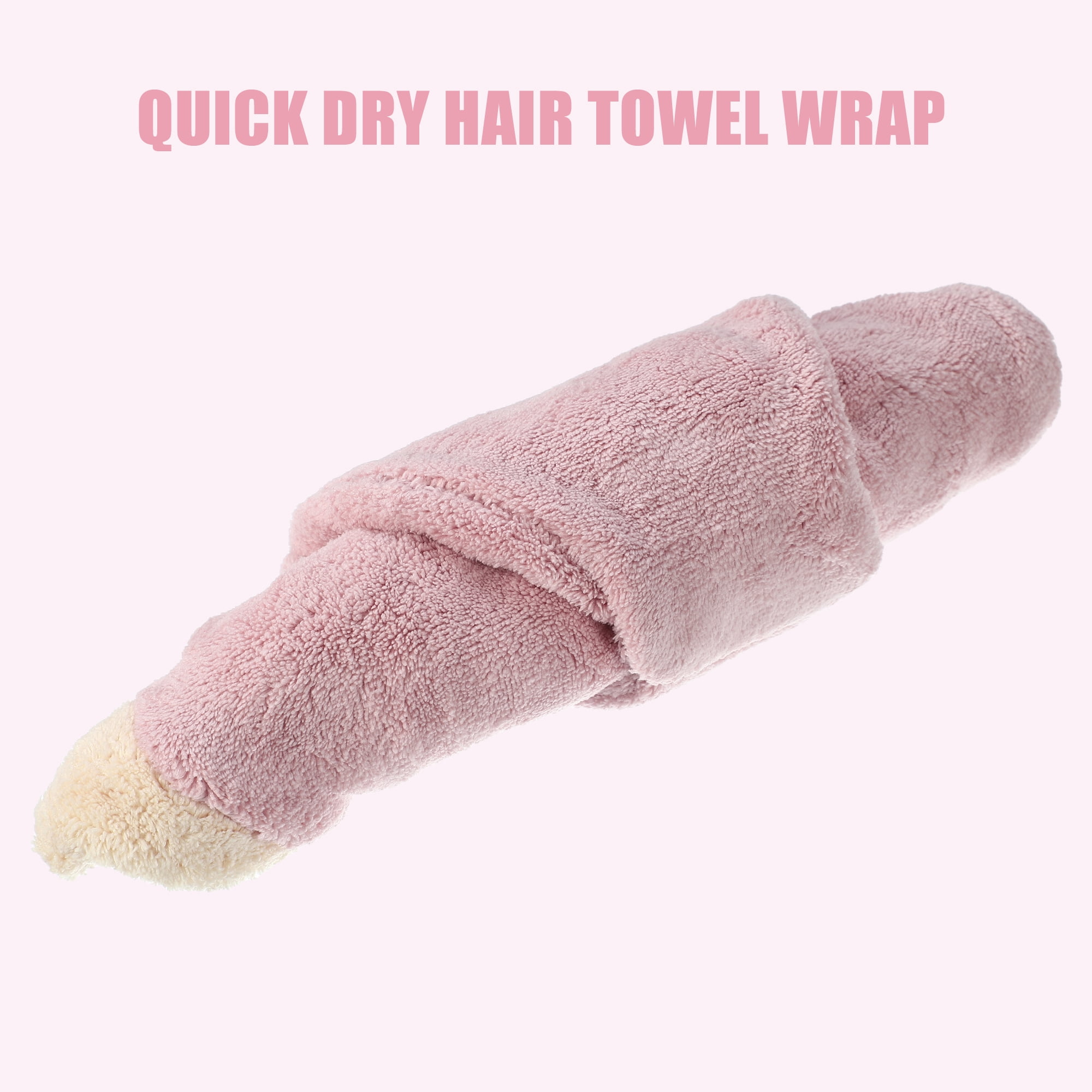 Unique Bargains Quick Drying Lightweight Absorbent Hair Drying Towel Cap Pink