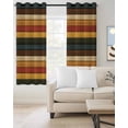 thumbnail image 2 of Vintage Blackout Curtains for Bedroom Living Room Darkening Curtains 54 Inch Long Vintage Wooden Farmhouse Striped Short Curtain for Small Window Treatment Thermal Insulated Grommet Drapes 52"x54"x2, 2 of 9