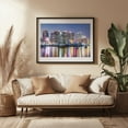 thumbnail image 3 of City Reflections - Photography Cityscape Nightlife Skyline Harbor Architecture Neon Sign Boat Black Framed Wall Art Print 5 x 7 inches, 3 of 4