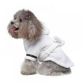 thumbnail image 3 of Pet Pajamas Thickened Luxury Soft Cotton Hooded Bathrobe Quick Drying and Super Absorbent Dog Bath Towel Soft Pet Nightwear For Puppy Small Dogs Cats, White, 3 of 7