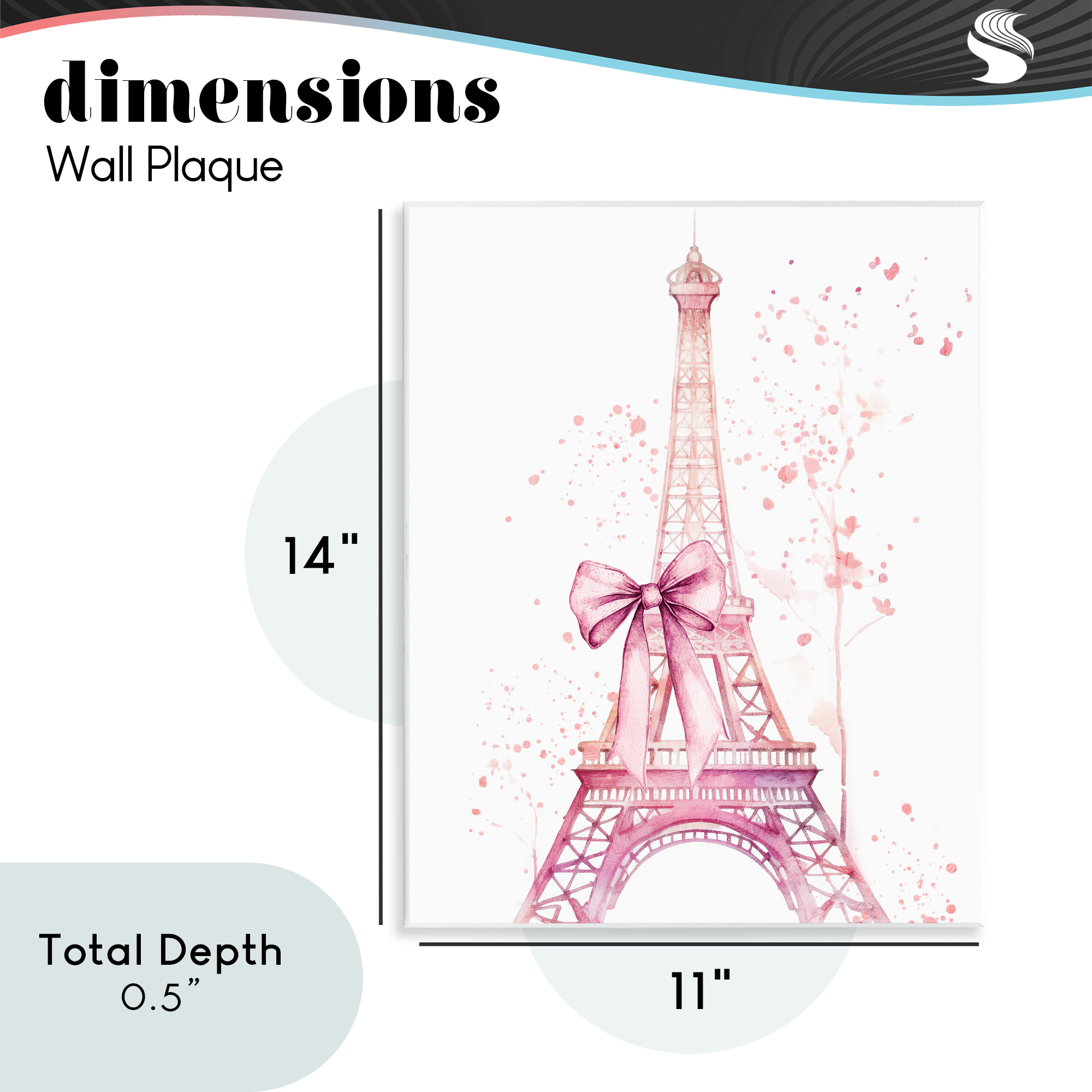 Bow Bedecked Paris Tower Wall Plaque Art, design by Kim Allen