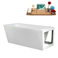 thumbnail image 2 of 59" Streamline B-352-117-CH Soaking Freestanding Tub and Tray With Internal Drain in Polished Chrome, 2 of 10