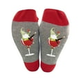 thumbnail image 2 of Babysbule Socks for Women Winter Cotton Socks Personalized Red Wine Cup Casual Mid Tube Fashion Colored Breathable Socks, 2 of 2
