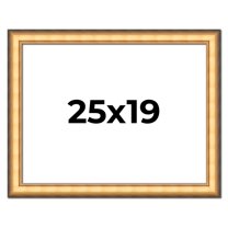 25x19 Frame Gold Plein Aire Solid Wood Picture Frame Width 2 Inches | Interior Frame Depth 0.5