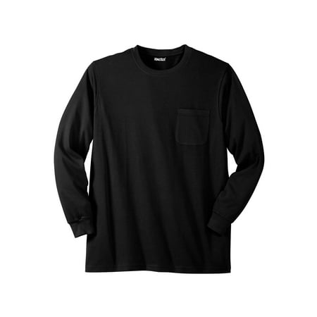 - Men's Big & Tall Shrink-less Lightweight Long-sleeve Crewneck Pocket Tee