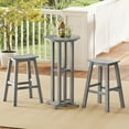 thumbnail image 1 of Gymax 3PCS Outdoor HDPE Bar Table & Chair Set for 2 w/ Footrests for Garden Yard Pool, 1 of 10