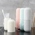 thumbnail image 4 of Toothbrush Holder Stripe Travel Toothpaste Storage Box Plastic Bathroom Wash Cup Traveling Outdoor Hiking Toothbrush Case, 4 of 9