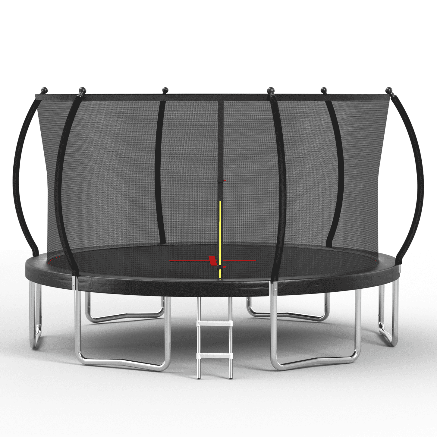 14FT Family Trampoline - 6 Heavy-Duty Steel Legs & UV-Protected Safety Net for All-Weather Bounce & Secure Play (Adults & Kids)