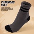 thumbnail image 4 of Forever Bambe Retro Mini Crew Socks for Women, Soft Terrycloth Cushioned Bottom Striped Socks, Athletic Quarter Calf Gym Socks (4-Pack) Charcoal/Black, 4 of 7