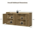 thumbnail image 6 of SICOTAS 62"W Large Sideboard Buffet Cabinet with 4 Doors, Farmhouse Kitchen Credenza with Adjustable Shelves, Console Cabinet, Sideboard TV Stand for Living Room, Brown Oak, 6 of 6