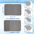 thumbnail image 2 of Unique Bargains Arm Cover Furniture Protect Recliner Chair Covers Light Grey, 2 of 7