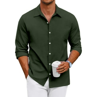 Aimik Hanes Mens Stretch Slim Fit Dress Shirts Well-Fitted Lightweight Soft  Long Sleeve Casual Button Down Shirts-White XXL - Walmart.com