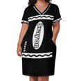 thumbnail image 3 of Caja de crayón negro disfraz de crayón de Halloween grupo de parejas vestido suelto esencial con bolsillos ropa de mujer vestidos de fiesta para mujer, 3 of 7