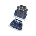 thumbnail image 4 of Bagilaanoe 2pcs Toddler Baby Girl Short Pants Set Sleeveless Leopard Print Vest Tops + Shorts 1T 2T 3T 4T 5T 6T Kids Casual Summer Denim Outfits, 4 of 8