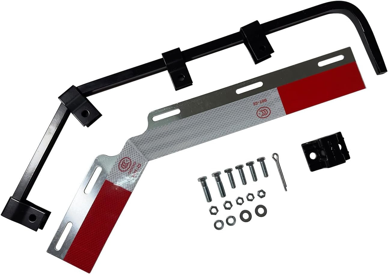 Pair Straight Mud Flap Hangers Kit 30" Use 24" Wide Semi Truck Mudflaps Steel Bracket,w/Aluminum Mud Flap Reflector for Universal Trucks Trailers, RVs Kenworth Peterbilt International Mack