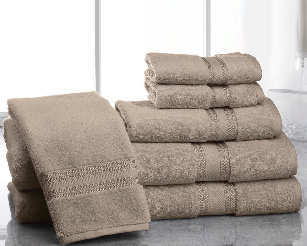 Addy Home Premium Ensemble 6 Piece Bath Towel Set, Taupe (2 Bath, 2