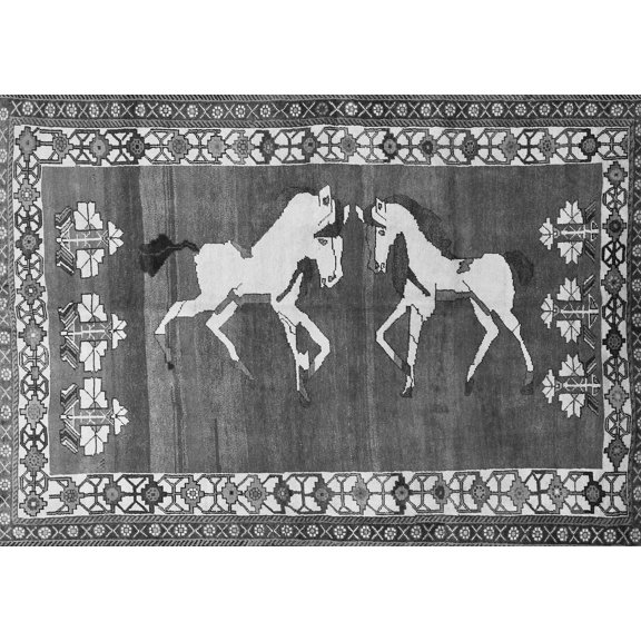 Ahgly Company Indoor Rectangle Persian Gray Traditional Area Rugs, 5' x 7'