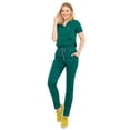 thumbnail image 5 of Mediclo Women's Medical Scrub Pants – Jura Slim Fit 4 Pockets Elastic Drawstring Waist Eco Friendly Sustainable FYSEL Fabric Workwear Hunter Green FB2050RHGR06 M, 5 of 7