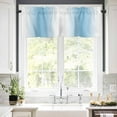 thumbnail image 5 of Sky Blue White Gradient Valances for Windows Simple Pattern Rod Pocket Curtain Valance Window Treatment Short Curtains for Kitchen Living Room, 58"x16", 5 of 5