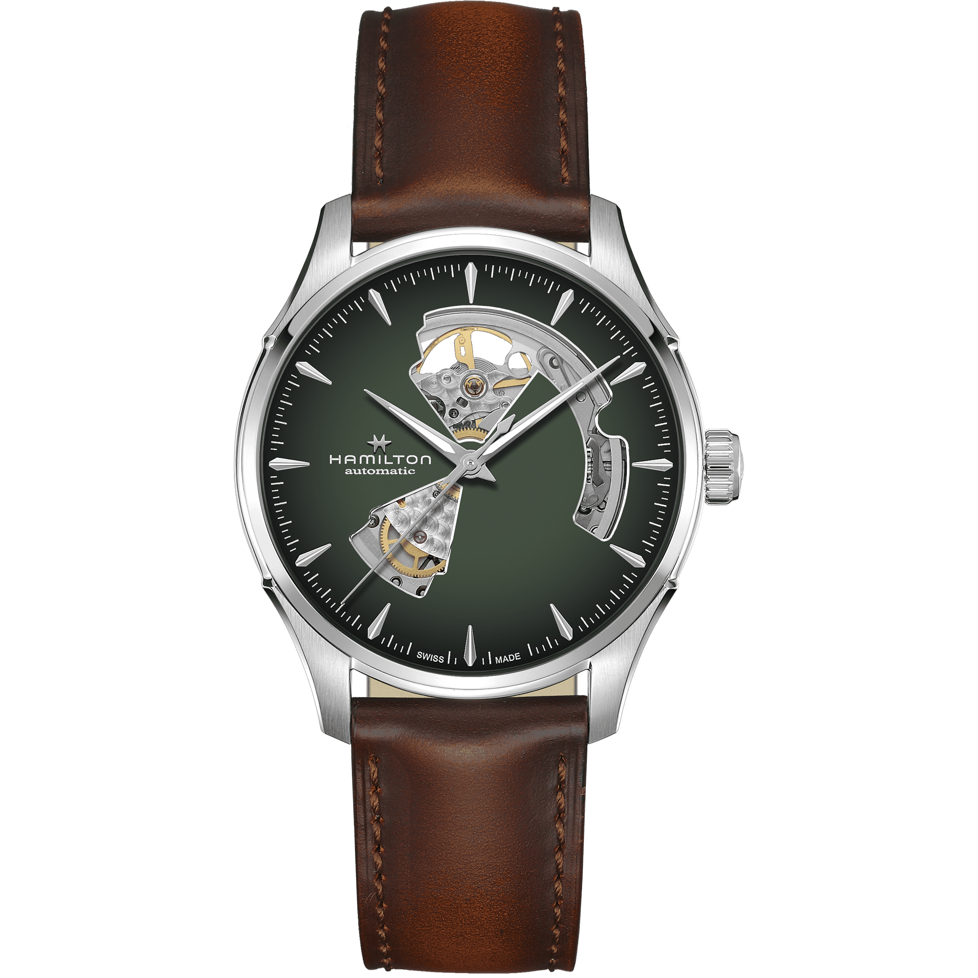 Hamilton Automatic 300m 1000ft 腕時計 Hamilton Jazzmaster Auto Chrono Square Black Dial Leather Strap