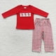 thumbnail image 1 of Conjunto de ropa de dormir con bordado de Papá Noel para niños, conjunto de manga larga, pantalones a rayas, pijamas para niños pequeños, venta al por mayor, 1 of 2