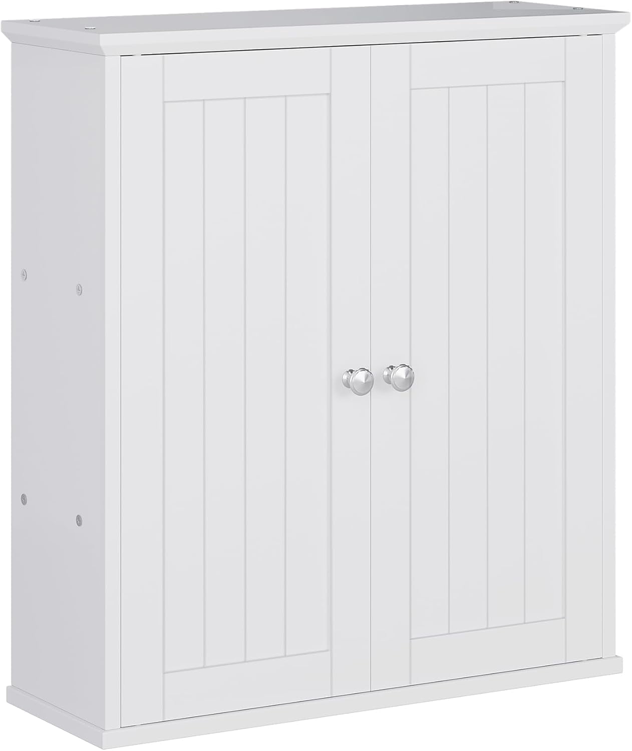 MISSUNNY Bathroom Medicine Cabinet Wall Mount with 2 Doors and 2 Shelves, Small Bathroom Cabinet Wooden Storage Cabinet Over Toilet Restroom Laundry Room Kitchen, White