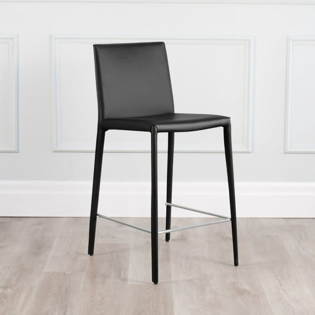 Tabouret de Comptoir Moderne en Cuir et Métal Prima - Qualité Commerciale