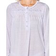 thumbnail image 3 of Casual Nights Women's Pointelle Pintucked Long Sleeve Nightgown, 3 of 5