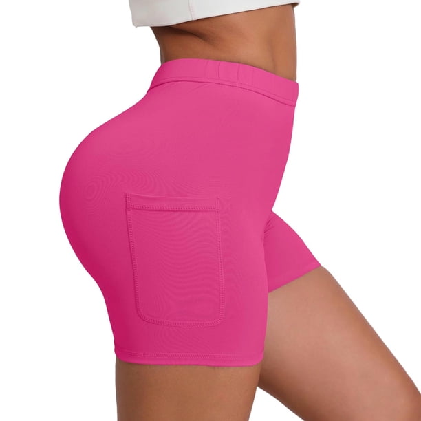 Pantalones Elásticos de Cintura para Mujeres Color Sólido Pantalones Cortos de Yoga de Cintura Alta Pantalones Delgados de Verano Casual