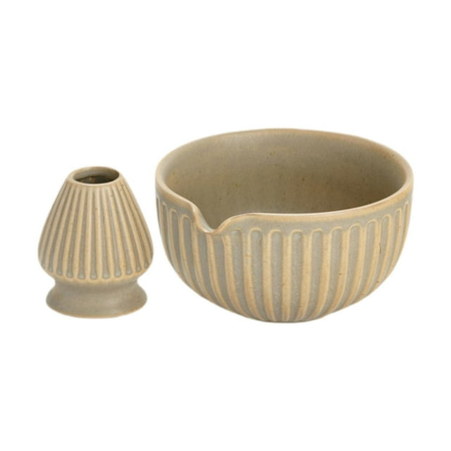 Matcha Bowl con herramienta de preparación de boquilla accesorios ceremoniales y cerámica de soporte para la oficina para la casa de té