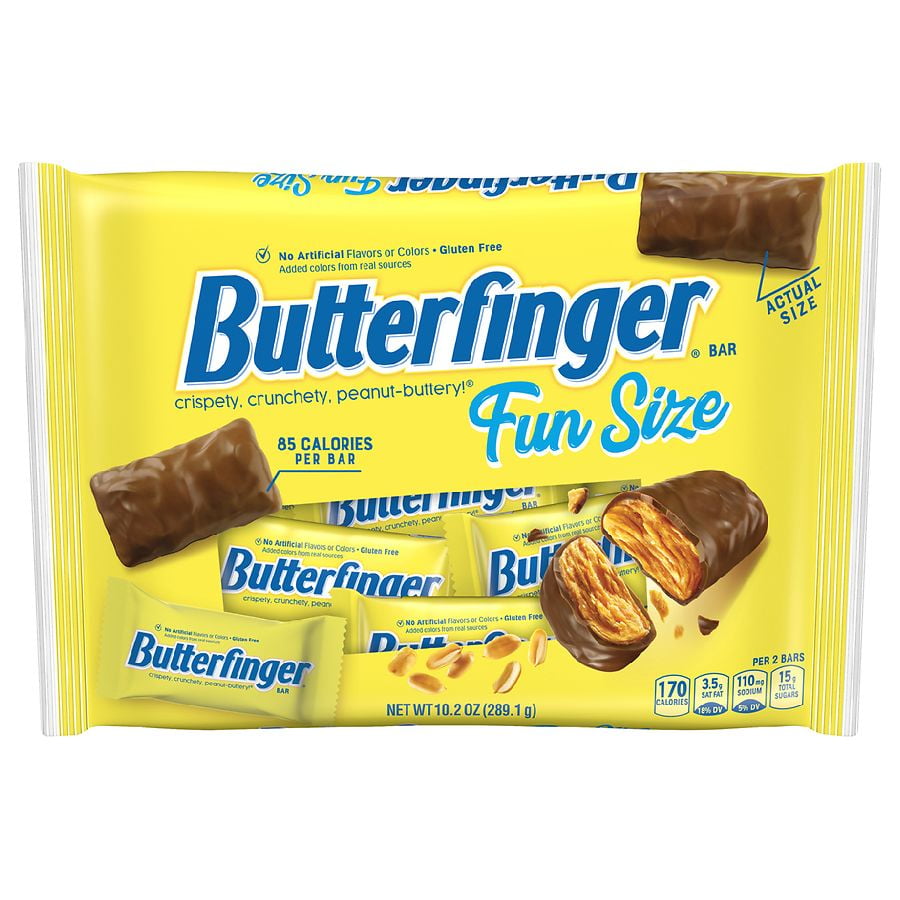 Butterfinger Chocolate Bars, Fun Size, Small Bag 10.2oz Pack of 2