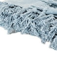 thumbnail image 4 of HomeRoots 518837 Light Blue Woven 100 Percent Textured Cotton Throw Blanket, 4 of 5