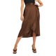 thumbnail image 1 of Gibobby faldas para mujer alta para mujer, falda envolvente de satén Jacquard de piedra, falda Sexy con cordones para otoño e invierno(Café, L), 1 of 5