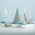 thumbnail image 4 of Sailing Boat Model Chic Exquisite Wood Mini Sailboat Model Decoration For Home, 4 of 5