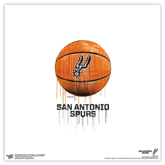 Gallery Pops NBA San Antonio Spurs - Drip Basketball Wall Art, Unframed Version, 12" x 12"