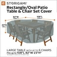 thumbnail image 5 of Classic Accessories Storigami Water-Resistant 108 Inch Easy Fold Rectangle/Oval Table & Chairs Cover, Monument Grey, 5 of 22
