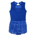 thumbnail image 6 of Alvivi Girls Sequin Tassel Dance Dress Latin Ballet Tango Rumba Dancewear Skirted Leotard Blue 8, 6 of 7