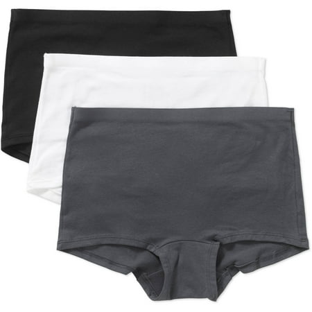 Hanes Women's Cotton Stretch Boyshort Panties - 3 Pack - Walmart.com