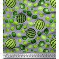 thumbnail image 1 of Soimoi Modal Satin Fabric Pear,Lemon & Watermelon Fruits Printed Craft Fabric by The Yard 42 Inch Wide, 1 of 3