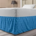 thumbnail image 1 of Winter Bed Skirt, Geometrical Pattern of Striped Shapes with Snowflakes Print, Elastic Bedskirt Dust Ruffle Wrap Around for Bedding Decor, 4 Sizes, Azure Blue Deep Sky Blue, by Ambesonne, 1 of 2