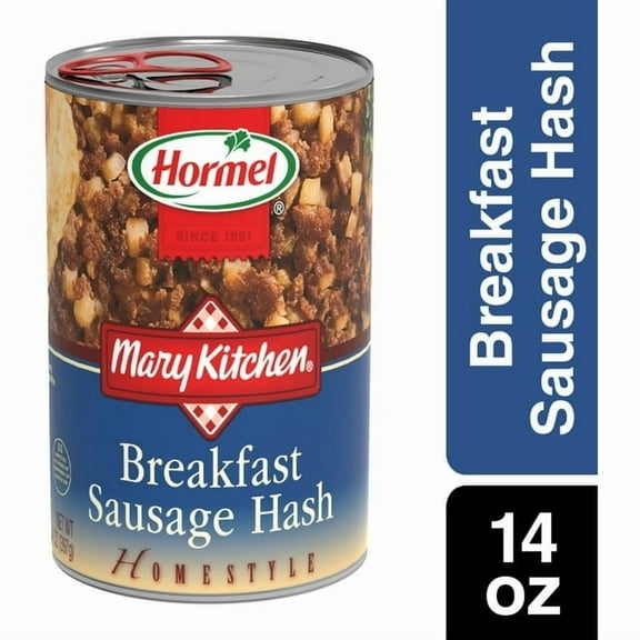 HORMEL MARY KITCHEN Breakfast Sausage Hash, Shelf-Stable, 14 oz Steel Can (Pack of 1)