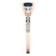 thumbnail image 3 of 1.97 ct Round Cut Natural London Blue Topaz 3 Stone 14K Rose Gold Womens Engagement Ring, 3 of 5