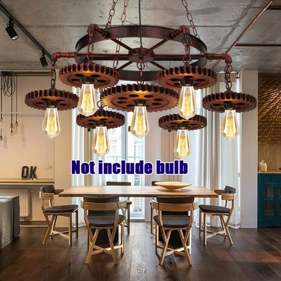 ChicHomey Vintage Large Chandelier Rust colored Light Lamp Restaurants Cafes Bars
